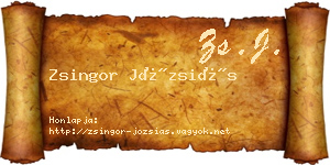 Zsingor Józsiás névjegykártya